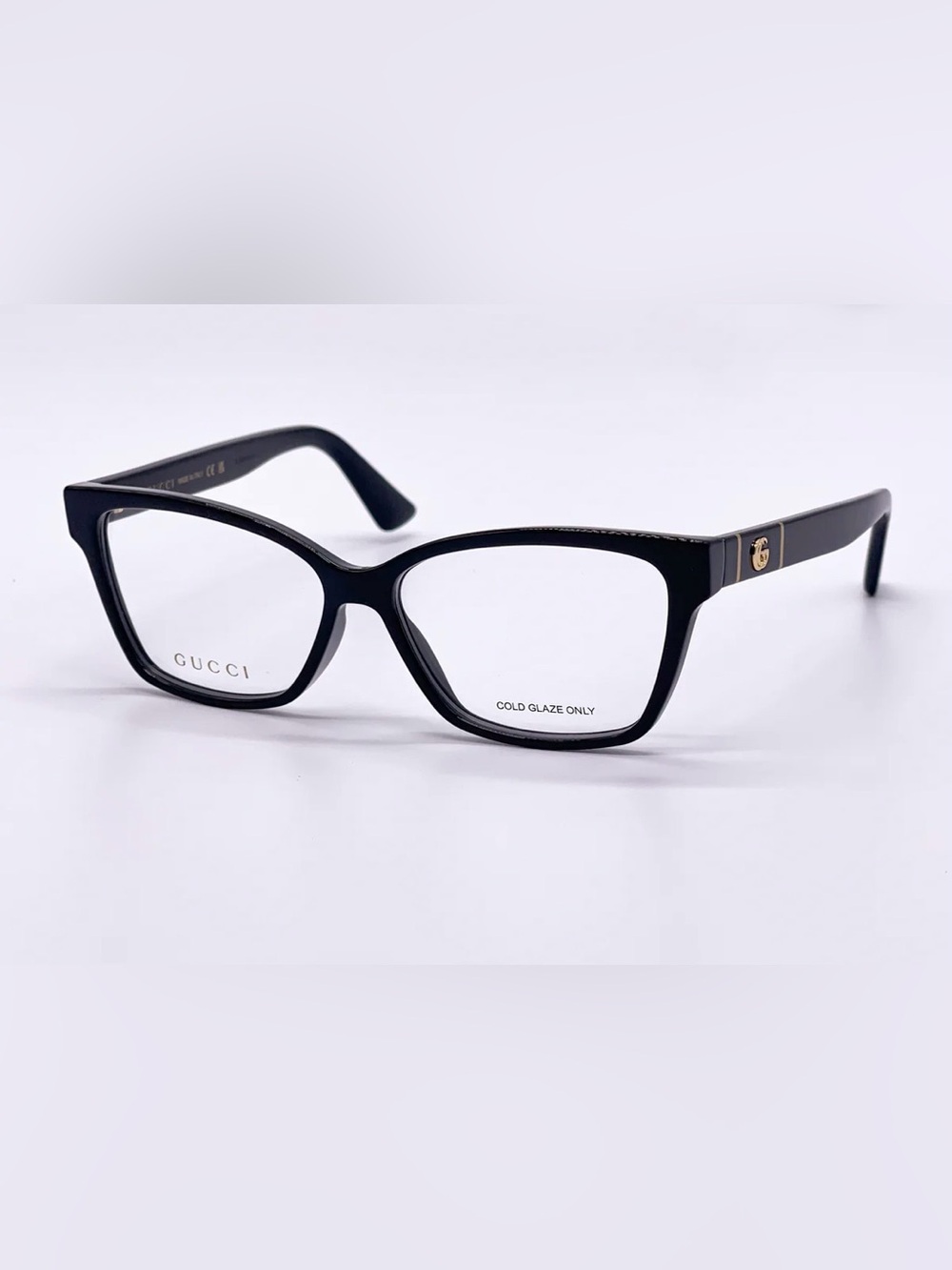 Gucci Black Cat-Eye Glasses with Burgundy Case